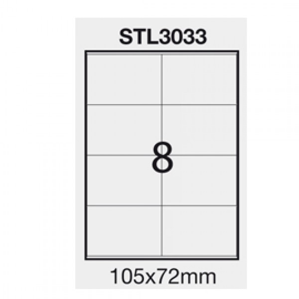 Etichetta adesiva bianca 100fg A4 105x72mm (8et/fg) STARLINE