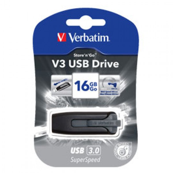 MEMORIA USB 3.0 SUPERSPEED - STORE 'N' GO V3 USB DRIVE 16GB (NERO)