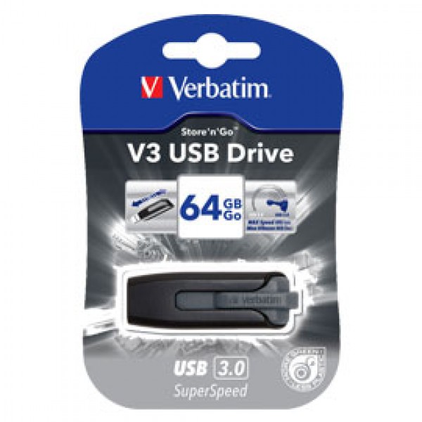 MEMORIA USB 3.0 SUPERSPEED - STORE 'N' GO V3 USB DRIVE 64GB (NERO)